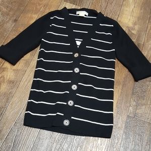 Michael Kors Ribbed Striped Cardigan w/ Tank